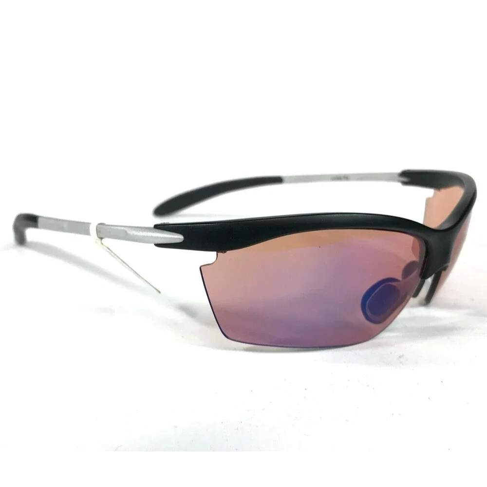 Uvex Fly Sunglasses Matte Black Gray Wrap Frames with Pink Lenses 69-15-135